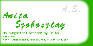 anita szoboszlay business card